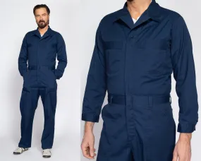 40R Vintage Navy Blue Workwear Coveralls Medium