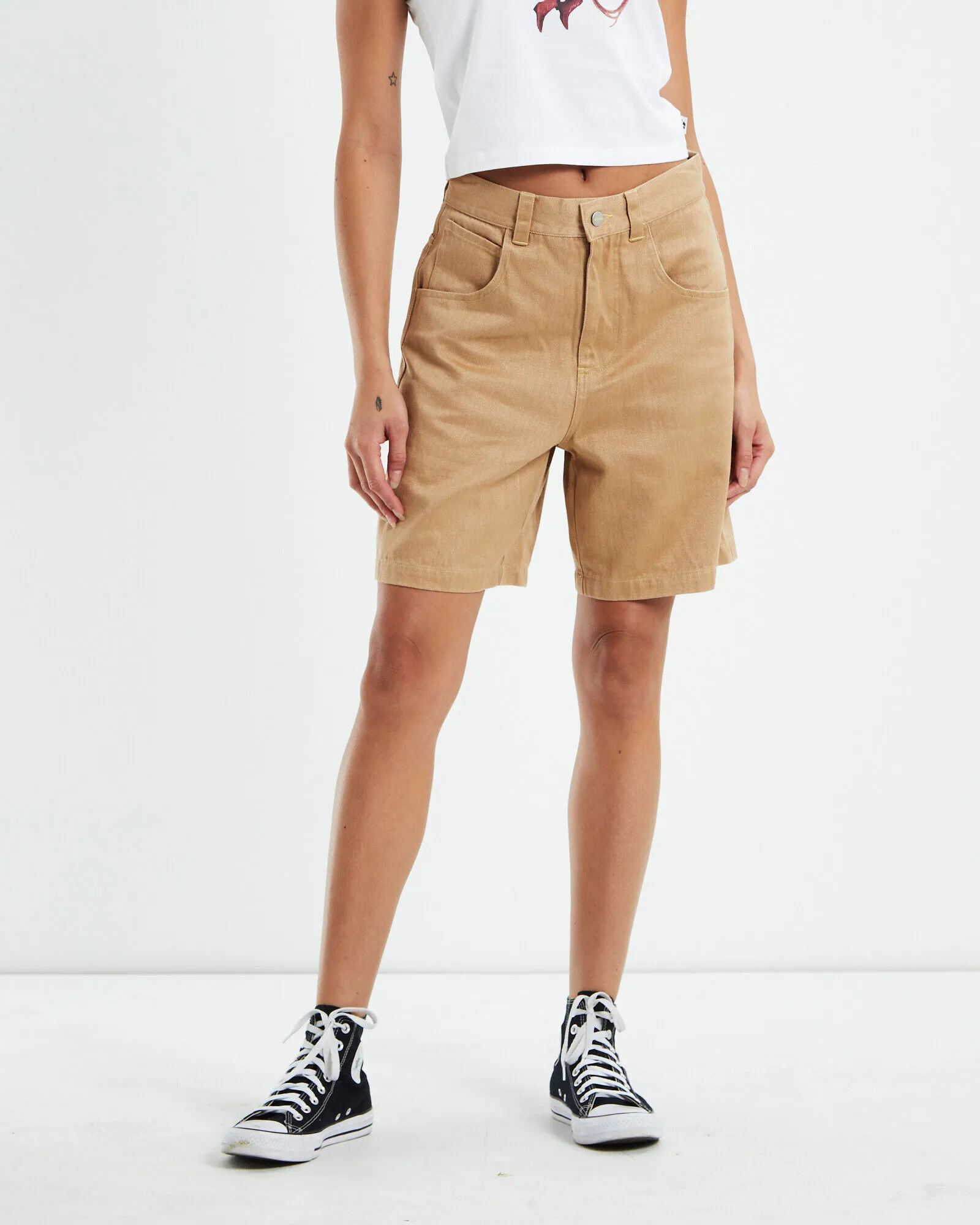 Afends Hemp Workwear Shorts Tan