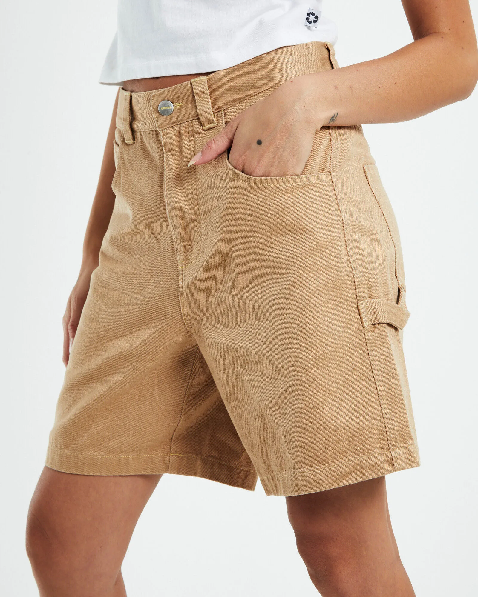 Afends Hemp Workwear Shorts Tan