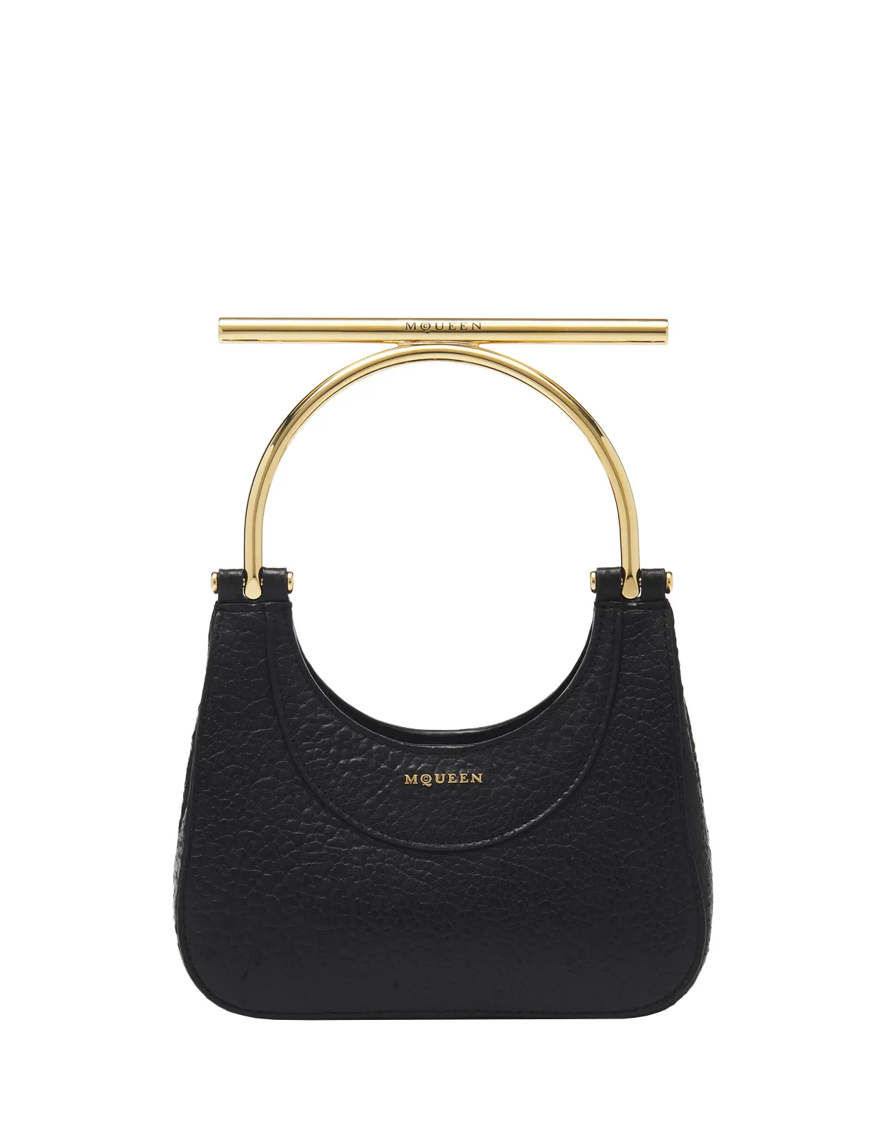 ALEXANDER MCQUEEN Mini Cross-Bar Bag in Black/Gold