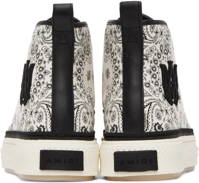 AMIRI White Bandana Court High Sneakers