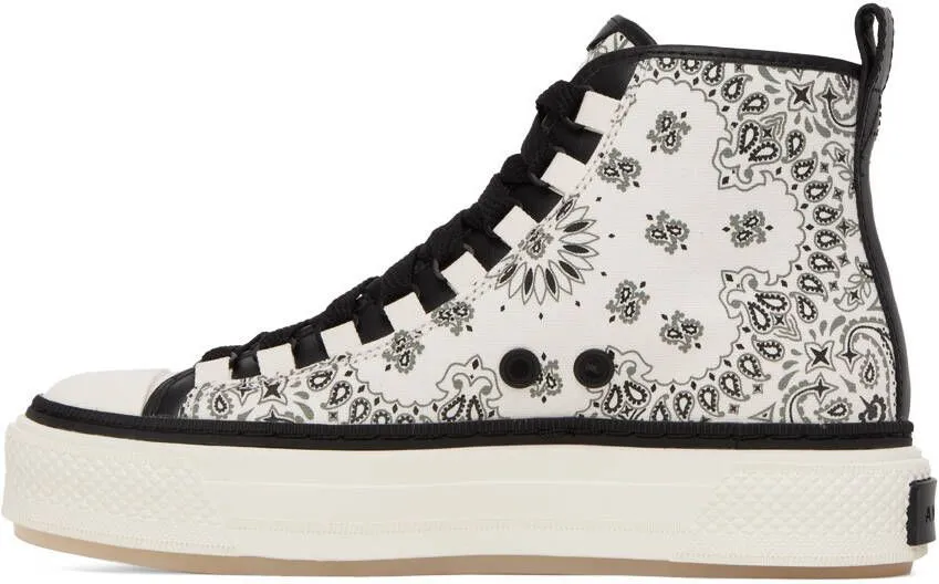 AMIRI White Bandana Court High Sneakers