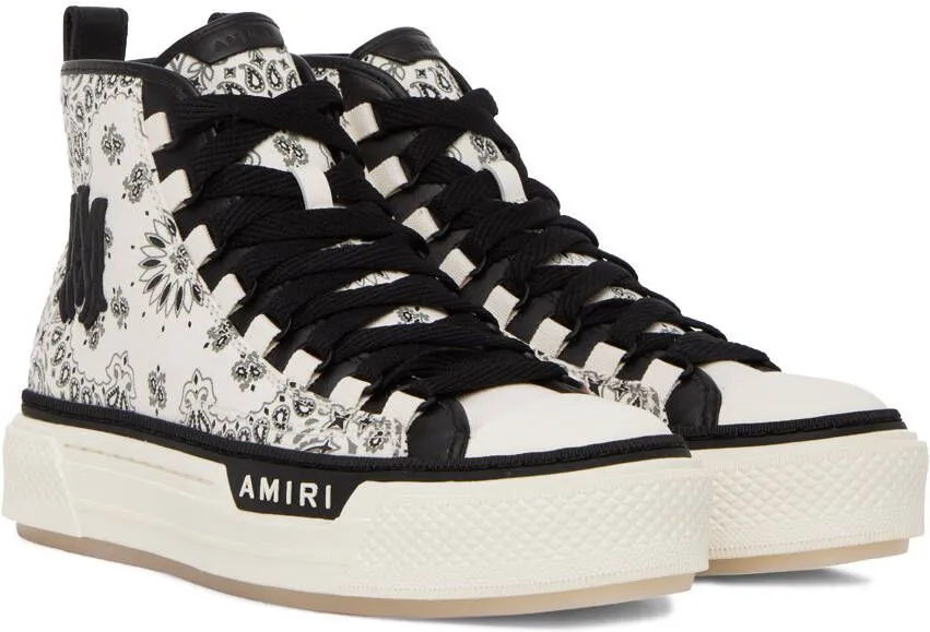 AMIRI White Bandana Court High Sneakers