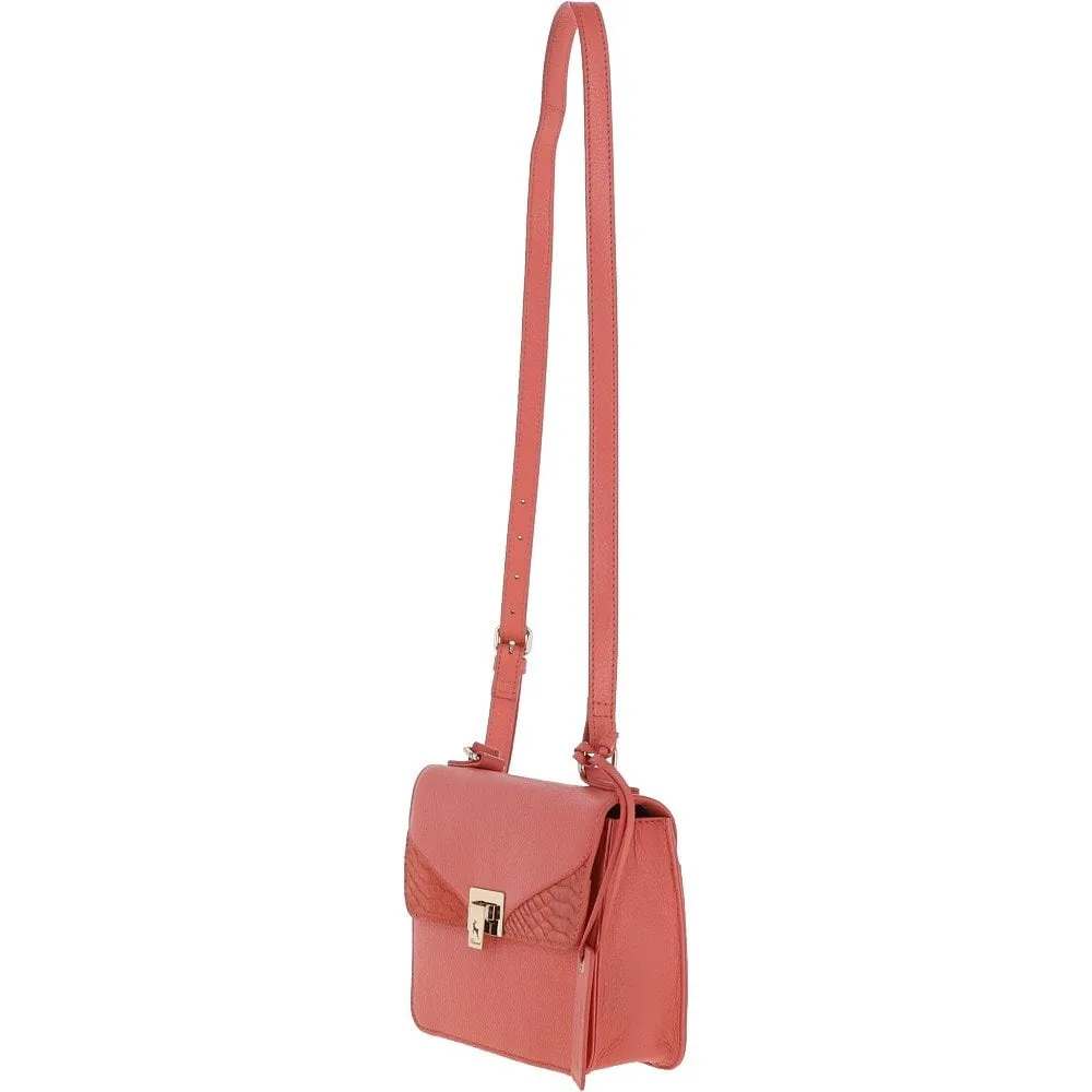 Ashwood Leather and Suede Small Cross Body Bag Peach: 62955