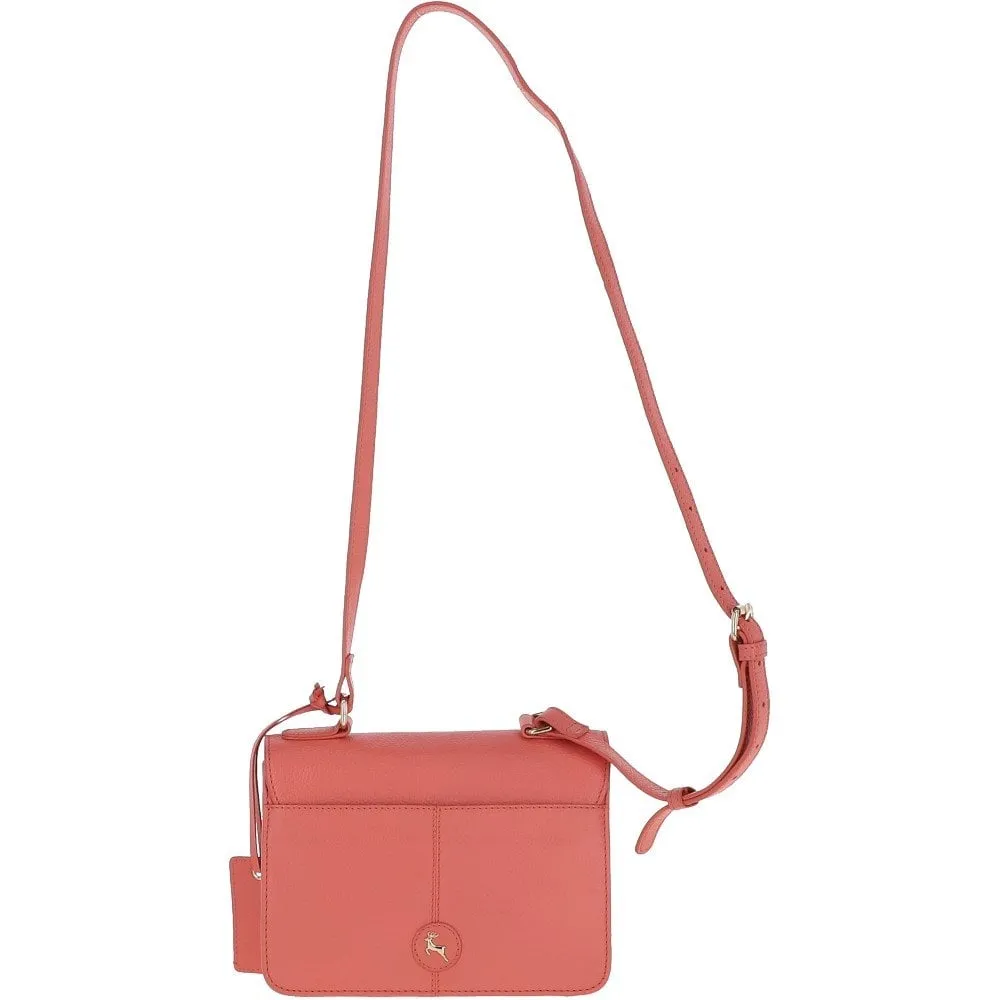 Ashwood Leather and Suede Small Cross Body Bag Peach: 62955