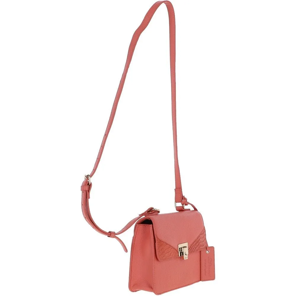 Ashwood Leather and Suede Small Cross Body Bag Peach: 62955