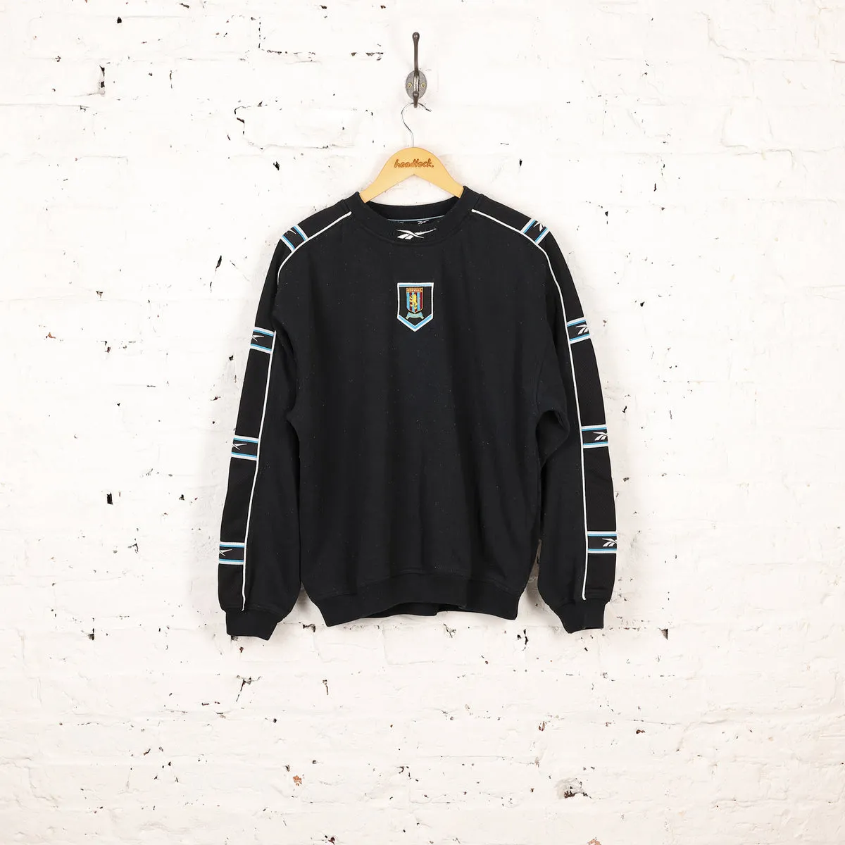 Aston Villa 90s Reebok Football Sweatshirt - Black - M