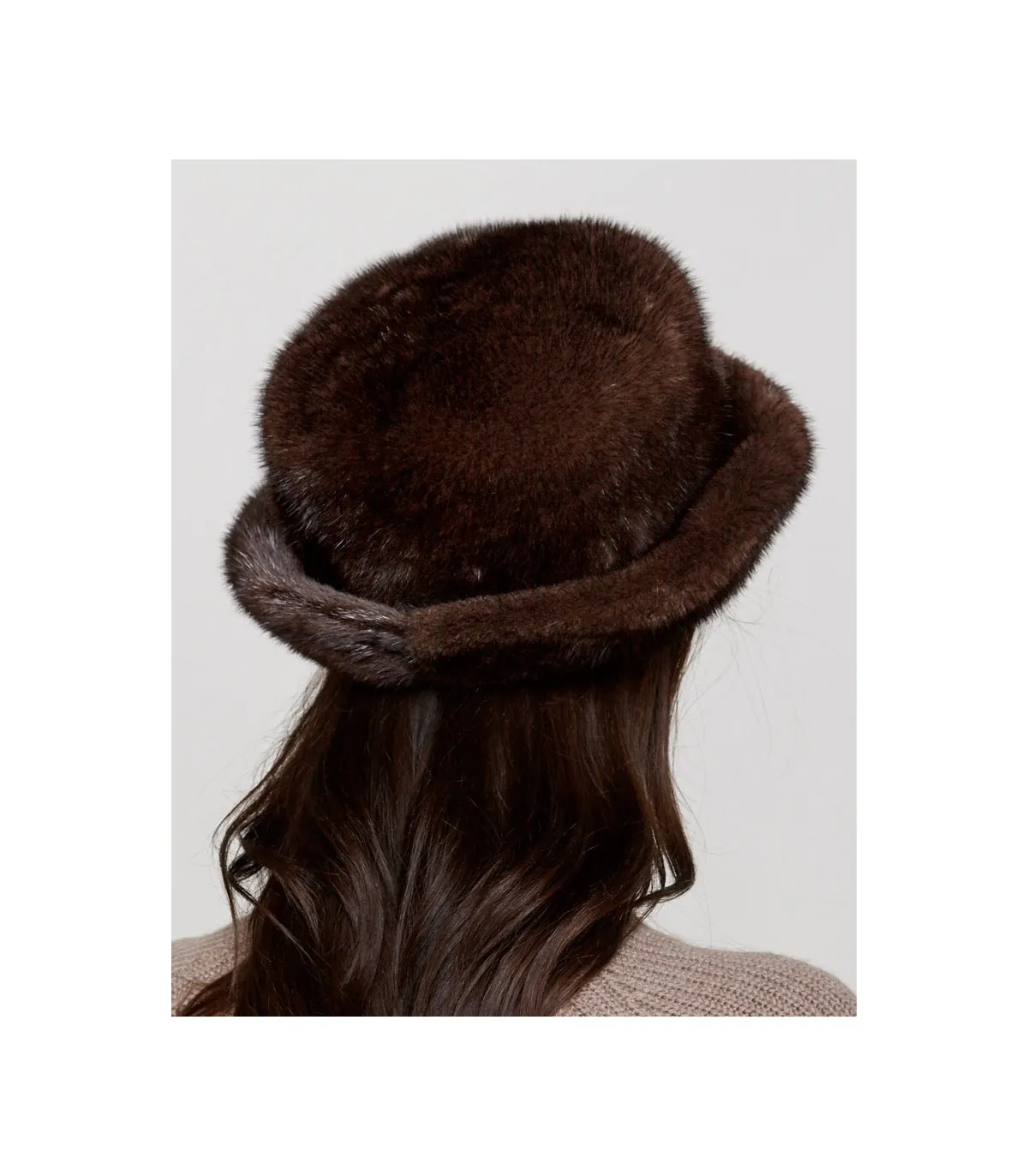 Audrey Mink Bucket Hat in Mahogany: FurHatWorld.com