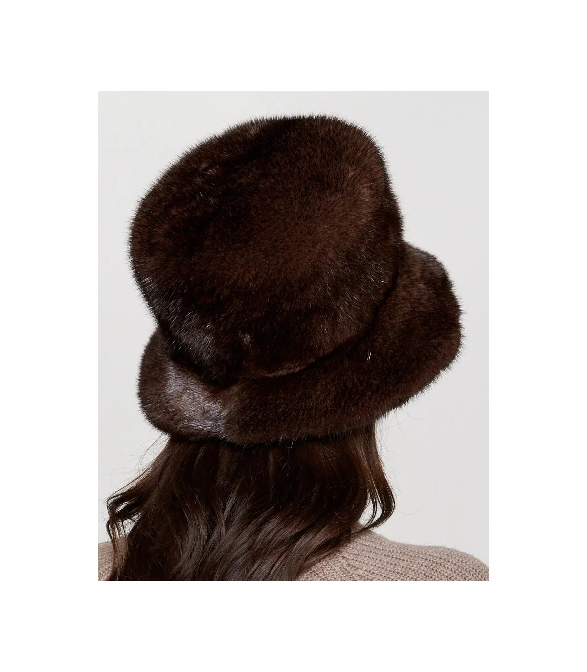 Audrey Mink Bucket Hat in Mahogany: FurHatWorld.com