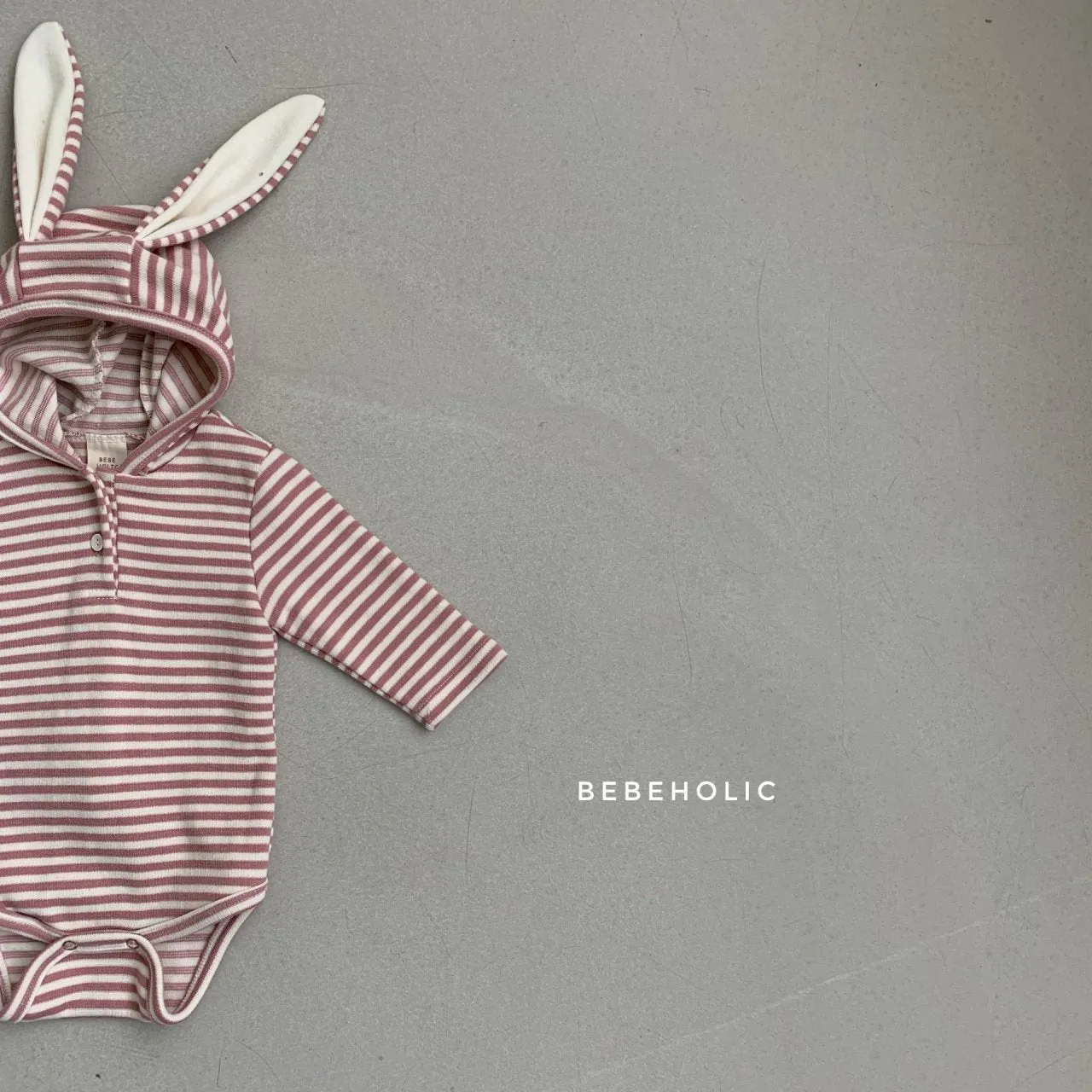 Baby BH Striped Bunny Romper (12-18m) - Pink