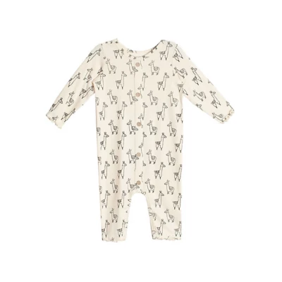 Baby Girls' Mabel + Honey Drama Llama Long Sleeve Romper