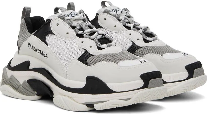 Balenciaga Black & Gray Triple S Sneakers