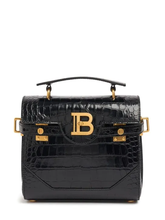 Balmain   B-buzz 23 embossed leather bag 