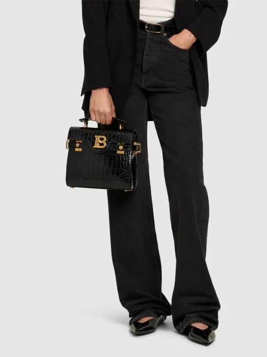 Balmain   B-buzz 23 embossed leather bag 