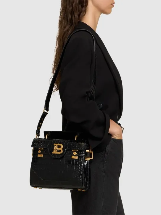 Balmain   B-buzz 23 embossed leather bag 