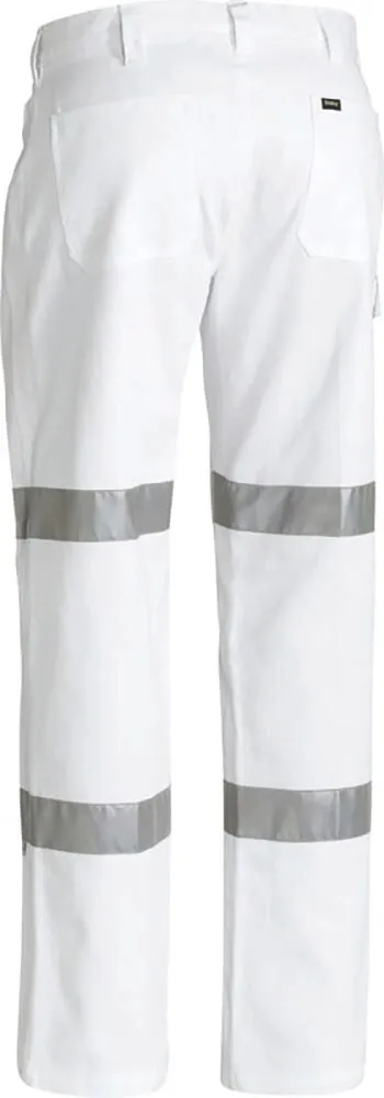 Bisley Workwear BP6808T Pants - Drill - 2 Hoops - Reflective Tape - White - 77R