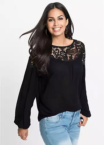 bonprix Lace Yoke Tunic | Kaleidoscope