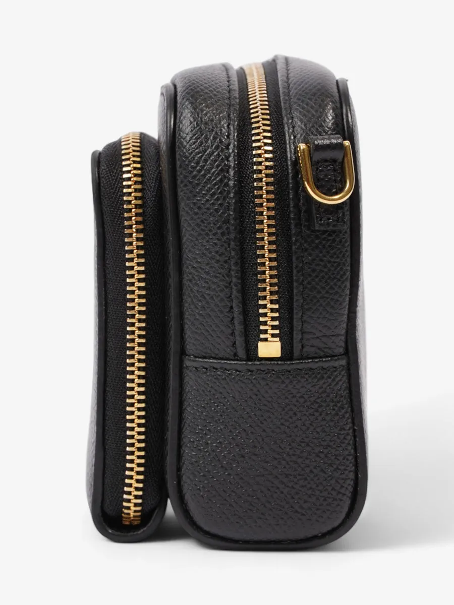 Caro Double Pouch Bag Black Leather