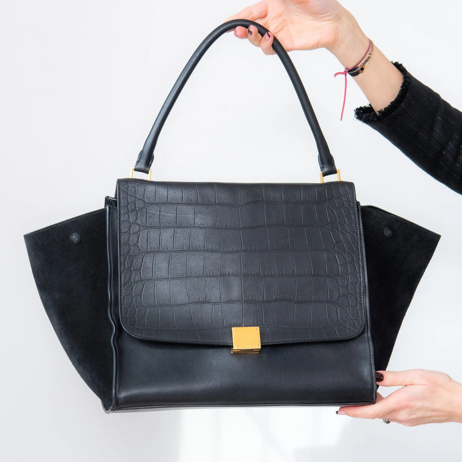 Celine Black Leather Trapeze Bag