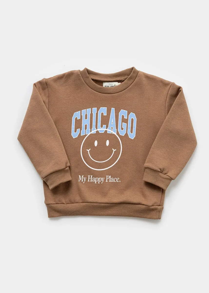 Chicago, My Happy Place Fleece Sweat Set - Toffee