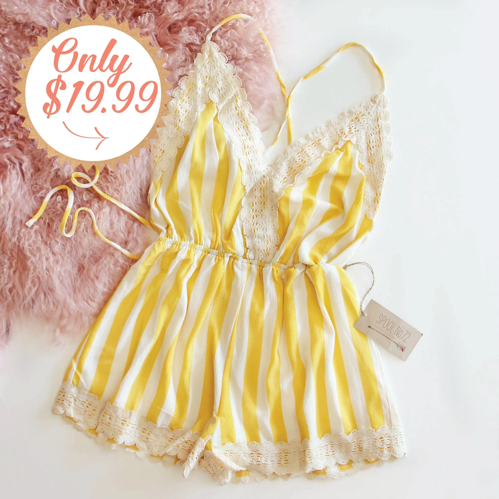 Citrus Romper in Lemon