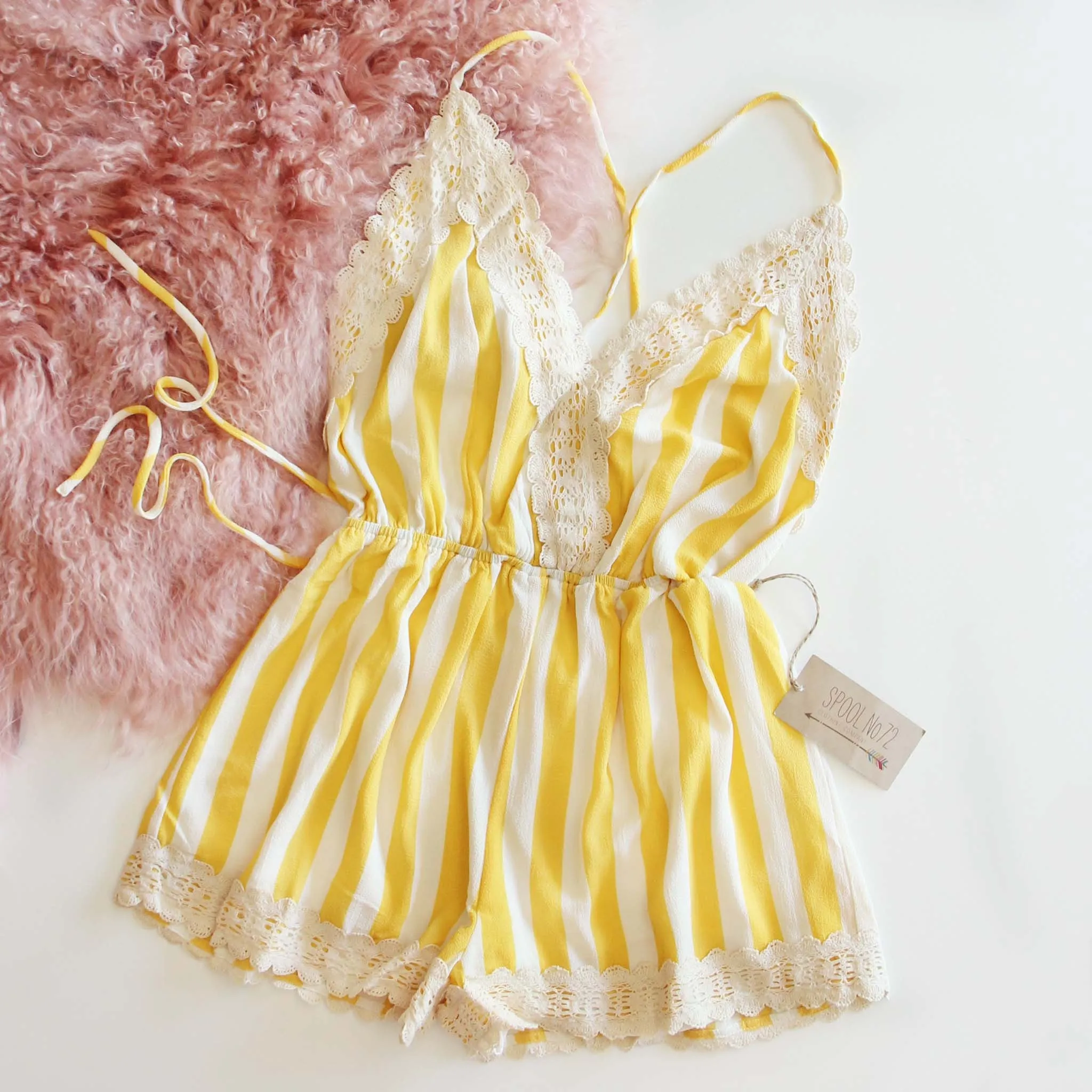 Citrus Romper in Lemon