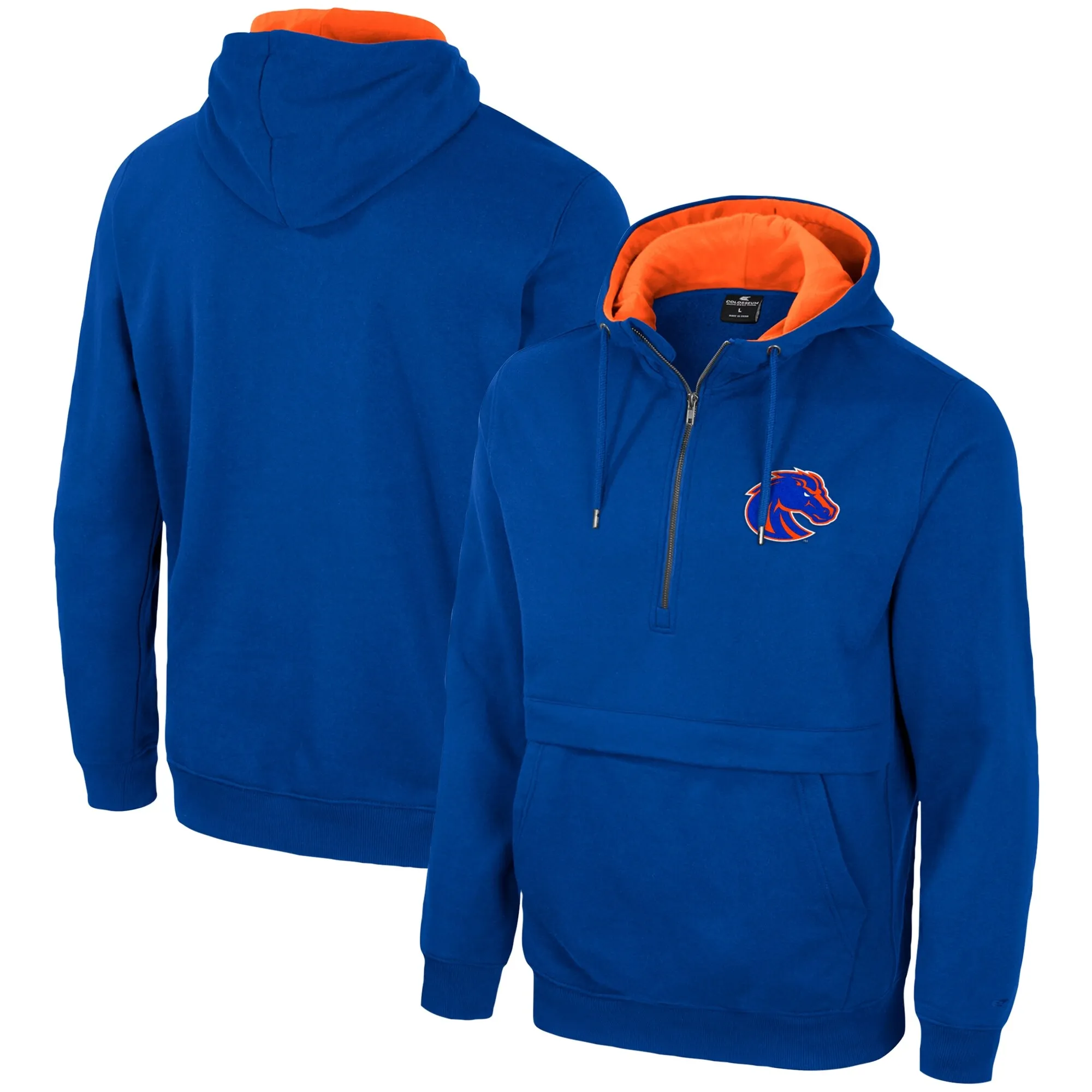 Colosseum Boise State Broncos Royal Half-Zip Hoodie