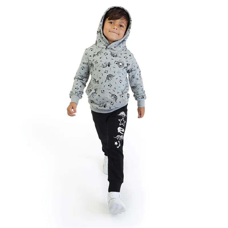 Converse Boys Dinos Hoodie And Joggers Set Black