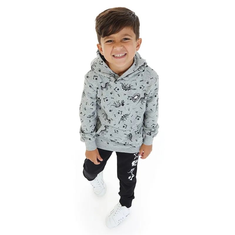 Converse Boys Dinos Hoodie And Joggers Set Black