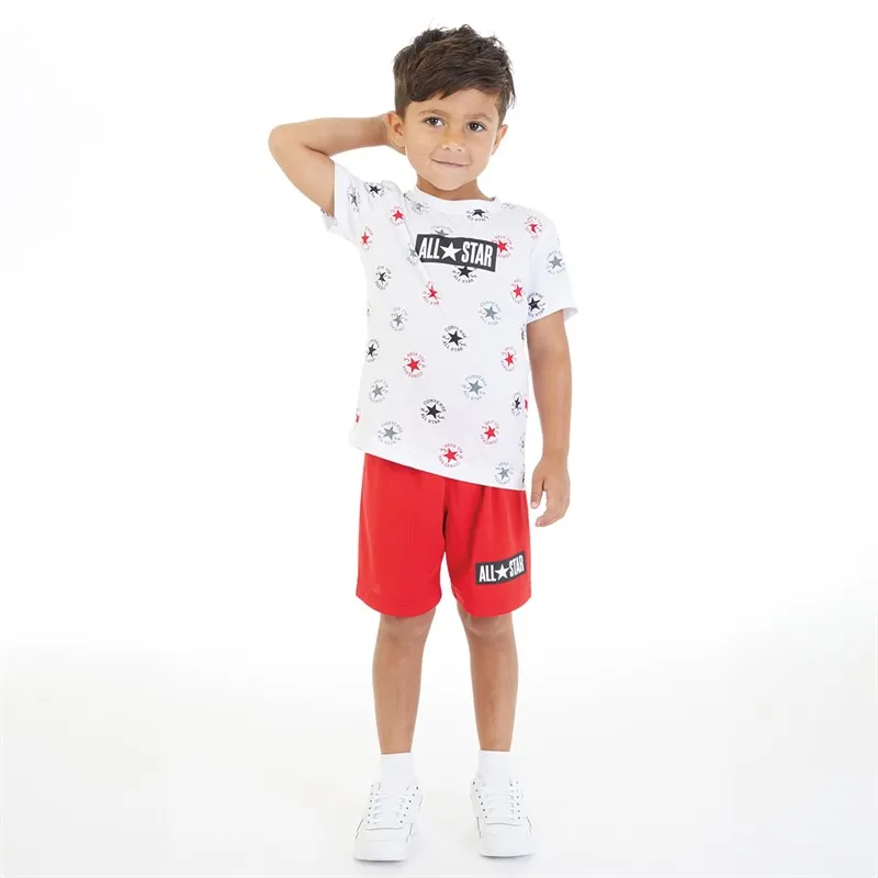 Converse Boys Logo T-Shirt And Shorts Set University Red