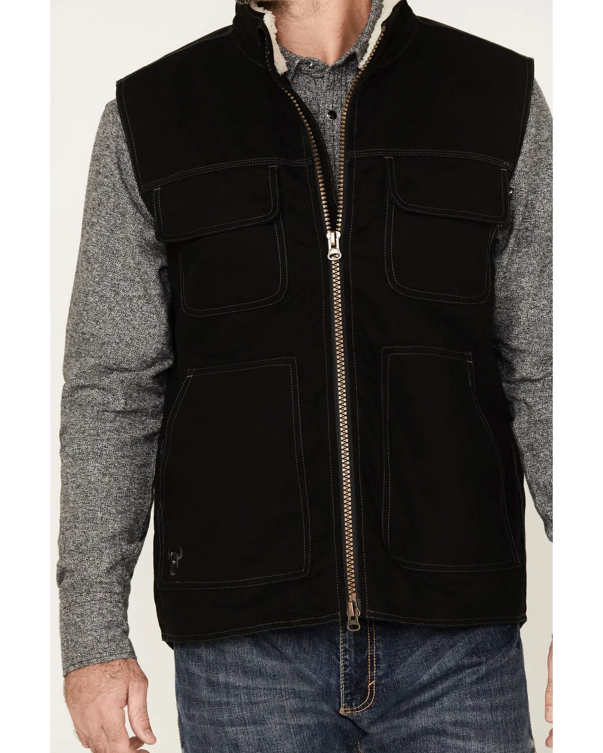 Cowboy Hardware Men's Logo Canvas Solid Workwear Vest