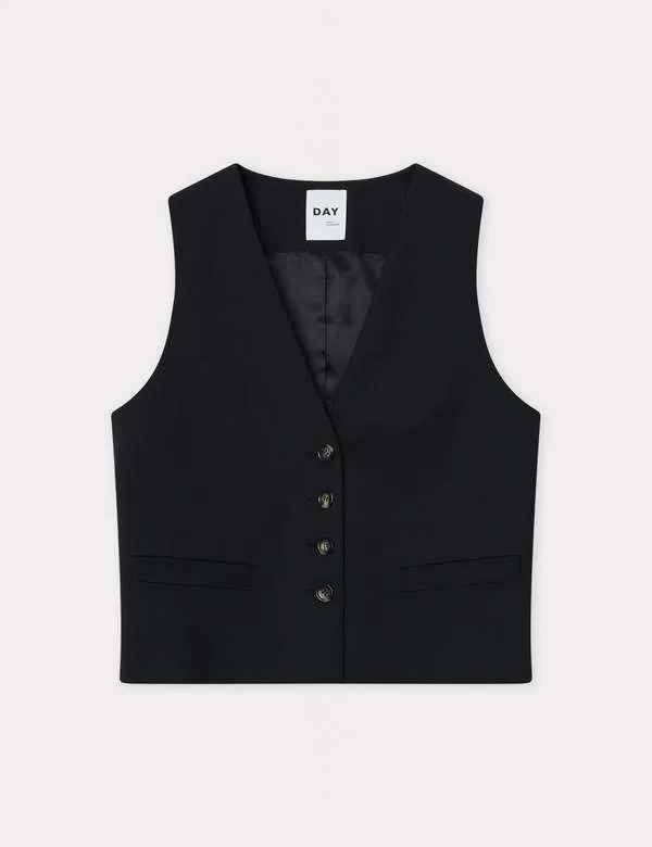 Dacy Classic Wool Vest - Black