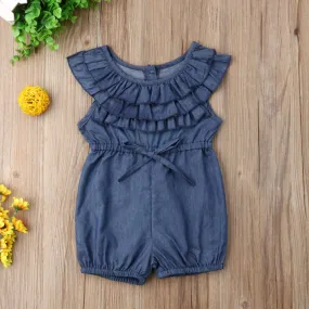 Denim Frilled Romper