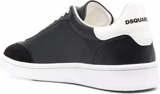 DSQUARED2 logo-patch leather sneakers Black