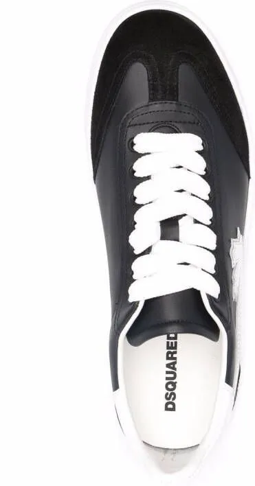 DSQUARED2 logo-patch leather sneakers Black