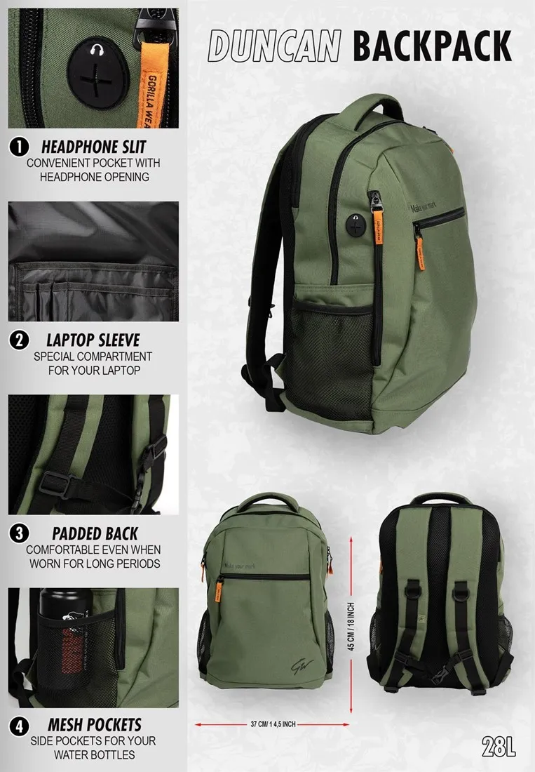 Duncan Backpack - Army Green Gorilla Wear