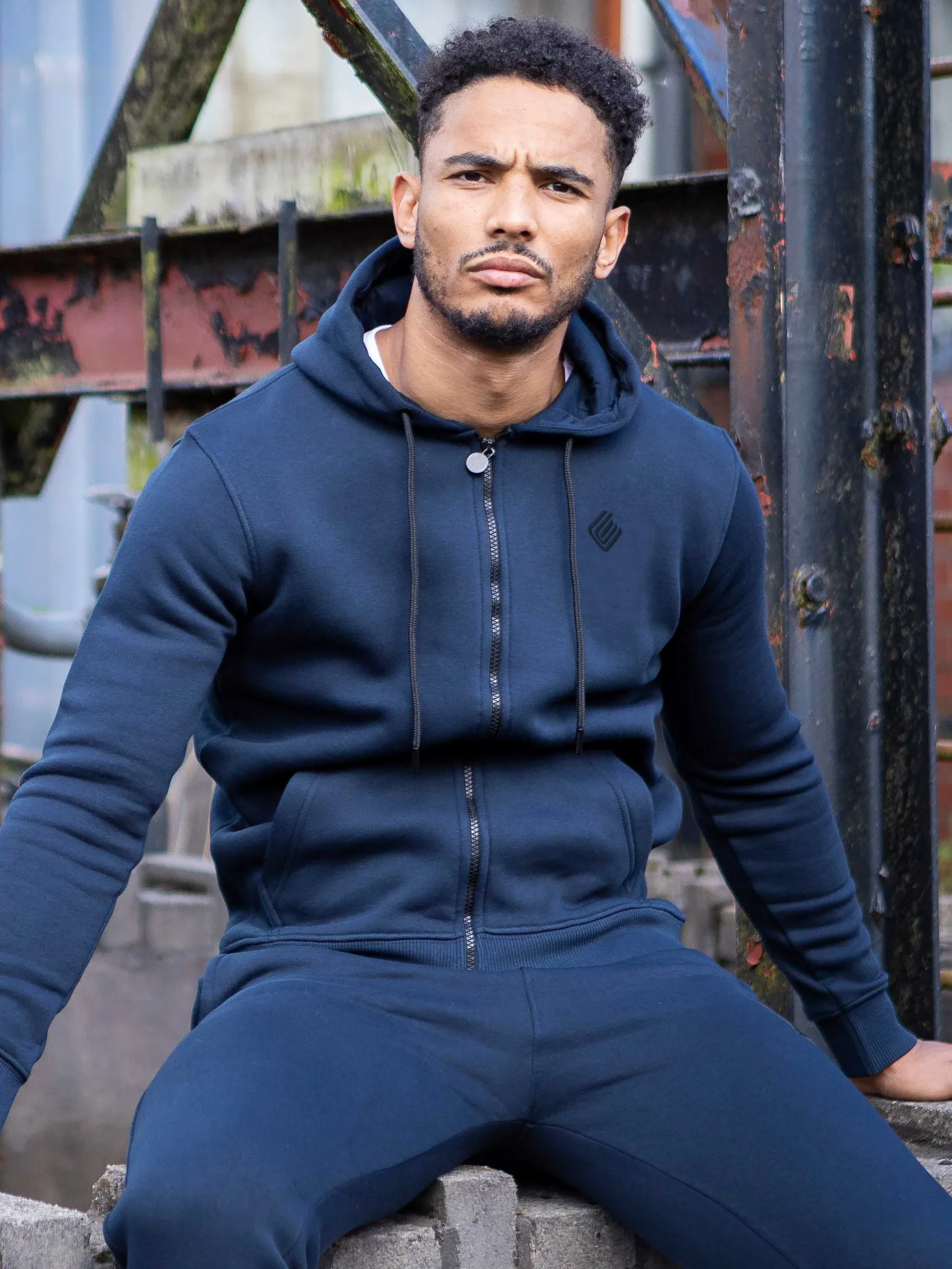 Enzo Mens Slim Fit Zip Up Tracksuit Jog Set