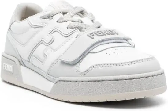 FENDI Match leather sneakers White