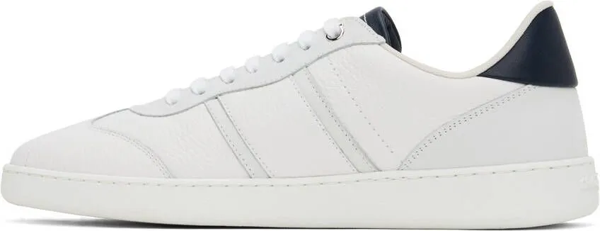 Ferragamo White & Blue Signature Low Sneakers