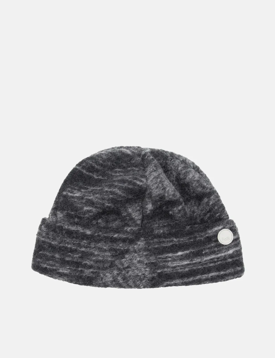 Folk Fleece Beanie (Wool Polka) - Slate Grey