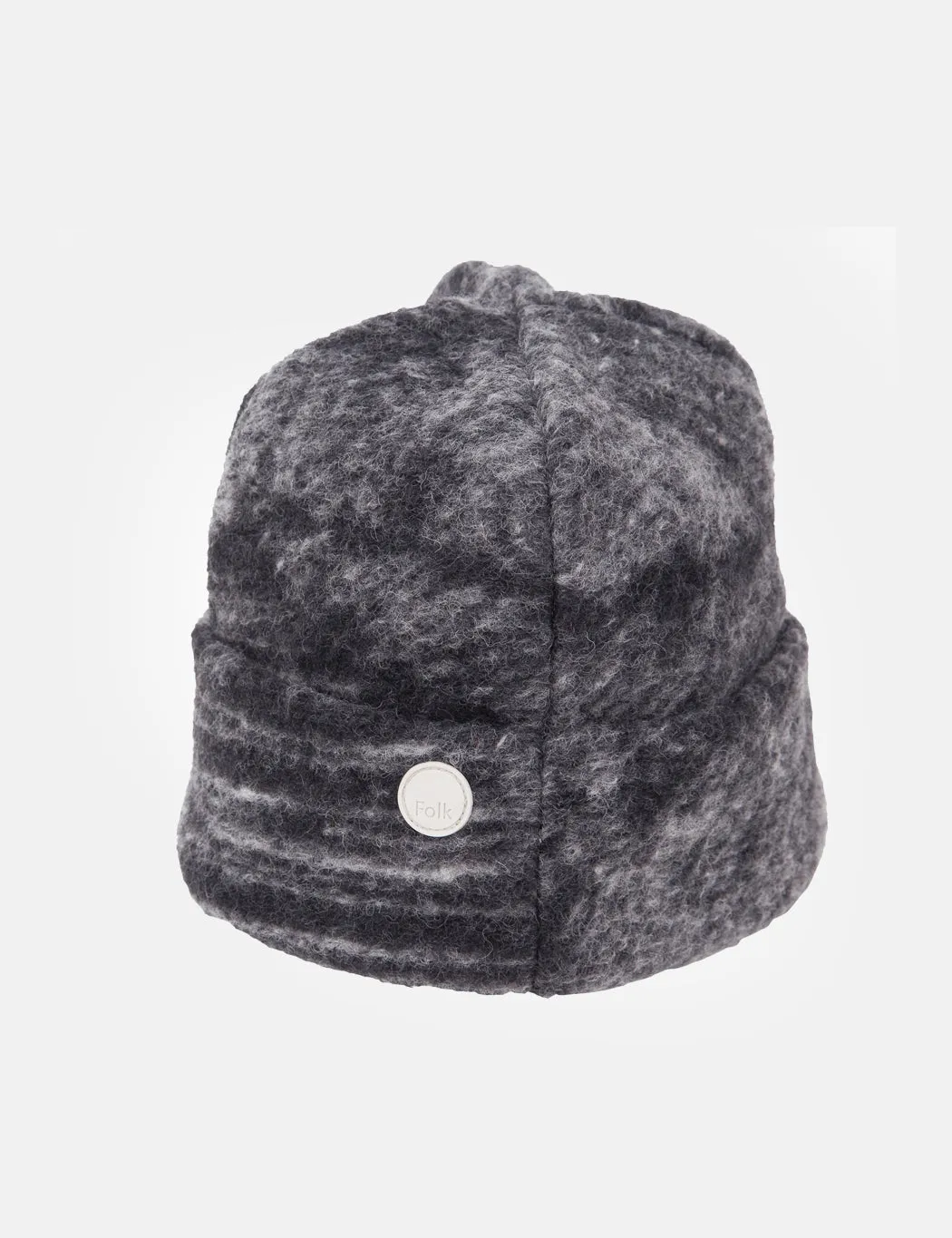 Folk Fleece Beanie (Wool Polka) - Slate Grey