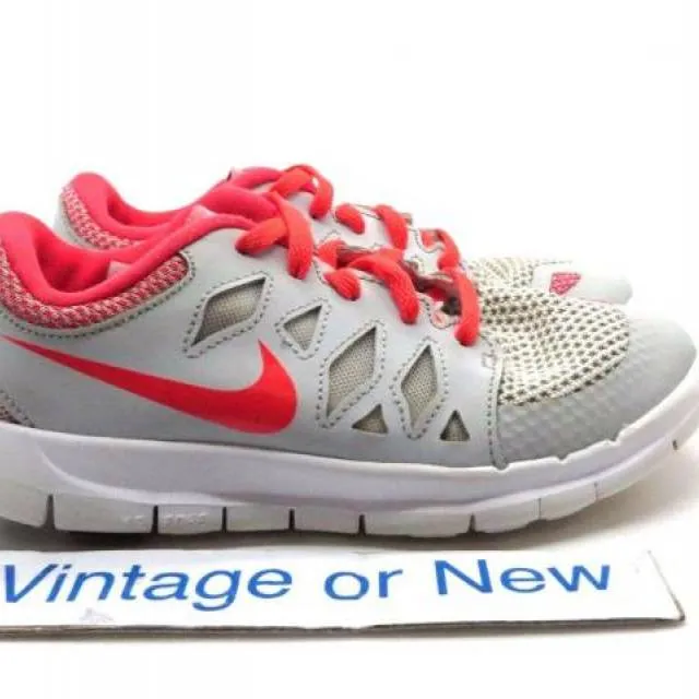 Girls Nike Free 5.0 Pure Platinum Crimson White Running ...