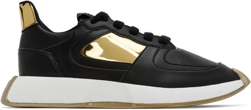 Giuseppe Zanotti Black & Gold Ferox Sneakers