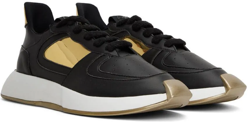 Giuseppe Zanotti Black & Gold Ferox Sneakers