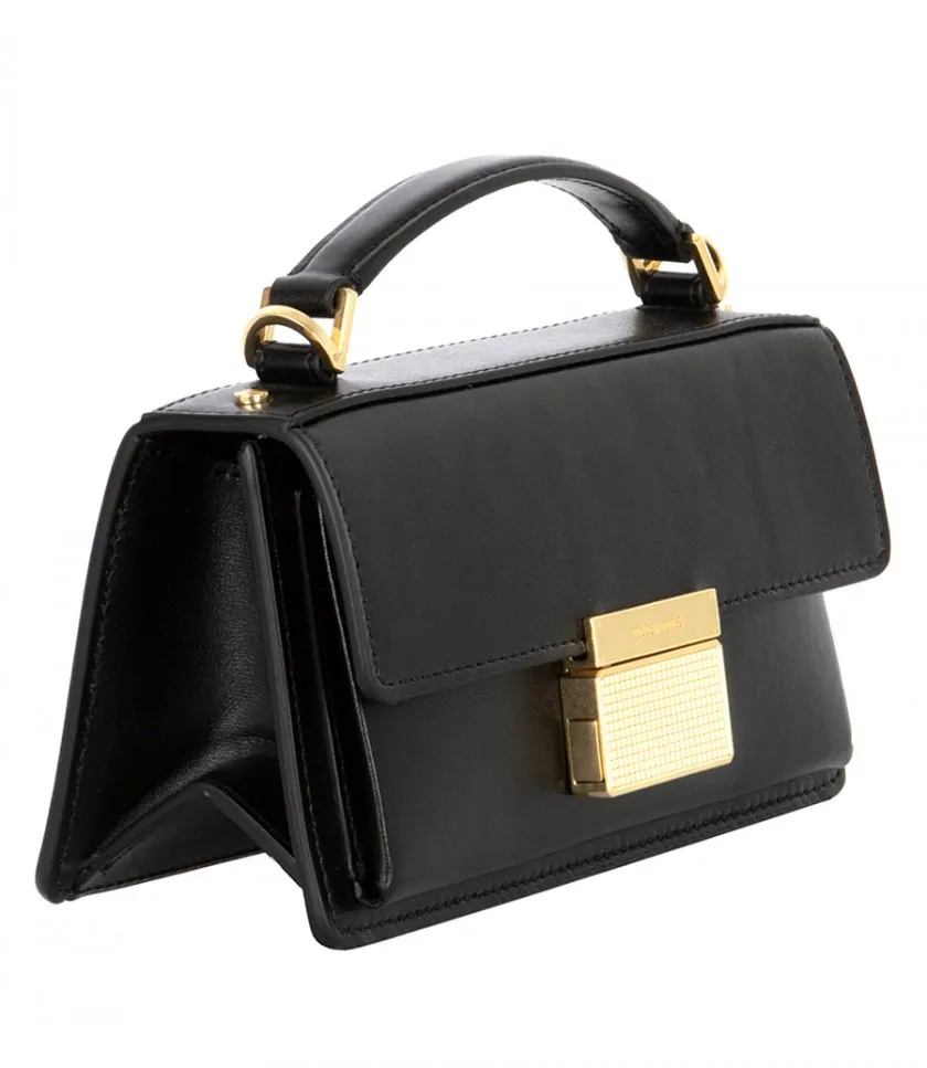 GOLDEN GOOSE SMALL VENEZIA BAG IN BOARDED LEATHER WITH GOLD DETAILS