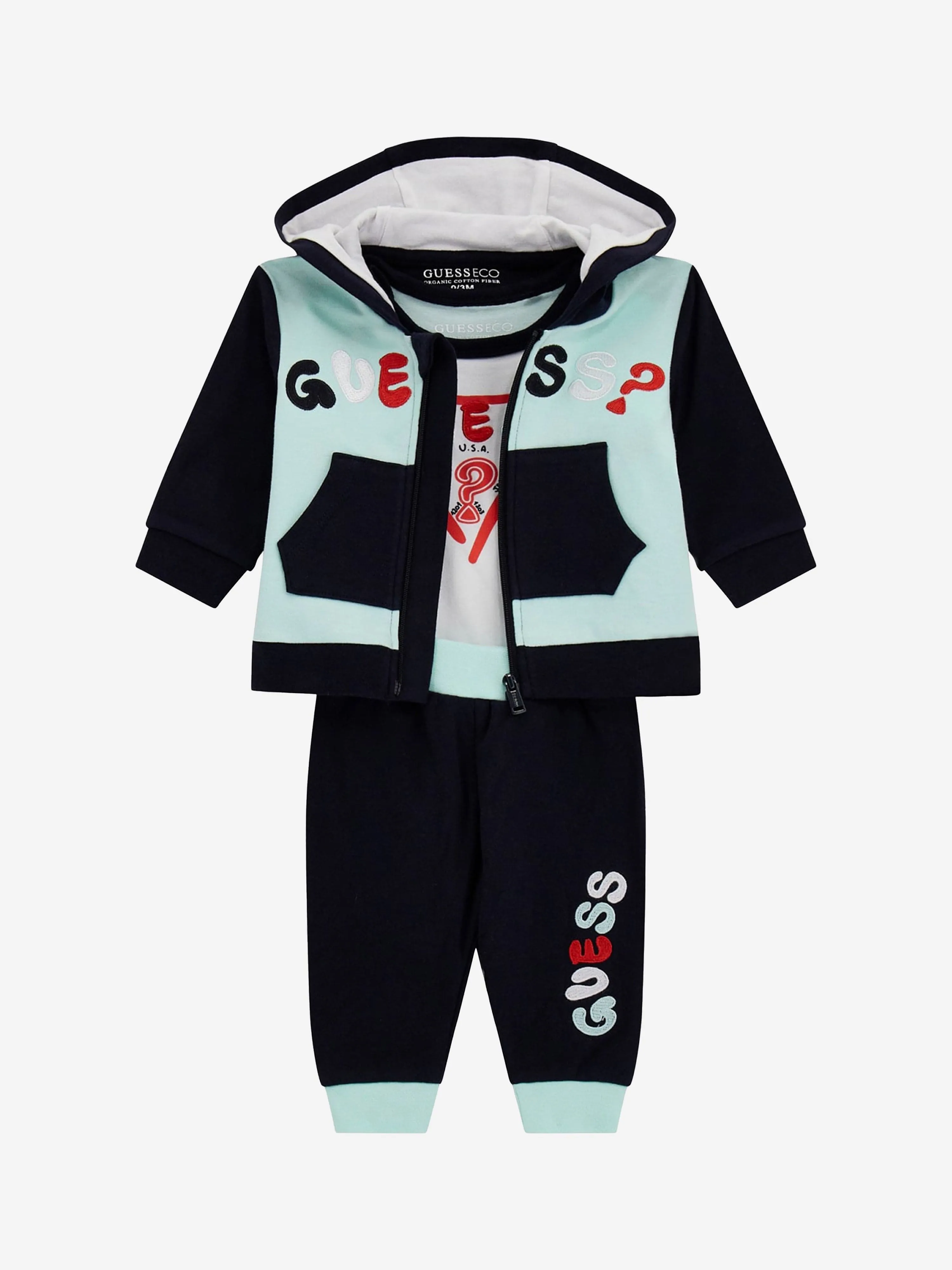 Guess Baby Boys 3 Piece Tracksuit Set in Navy