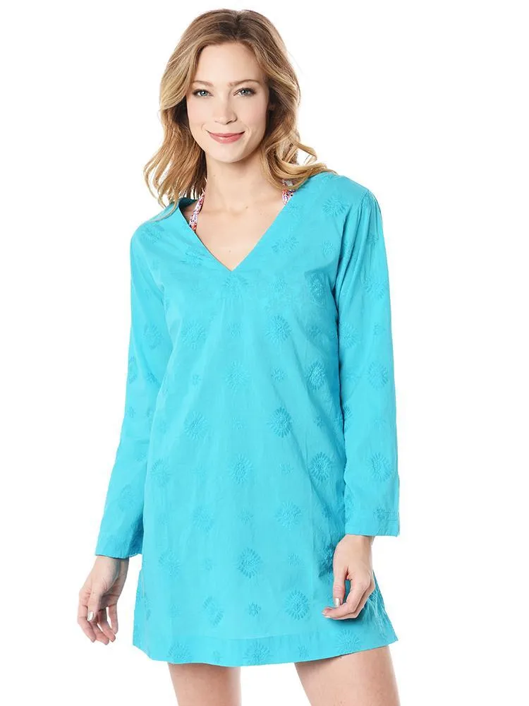     HELEN JON  Embroidered V-Neck Tunic    