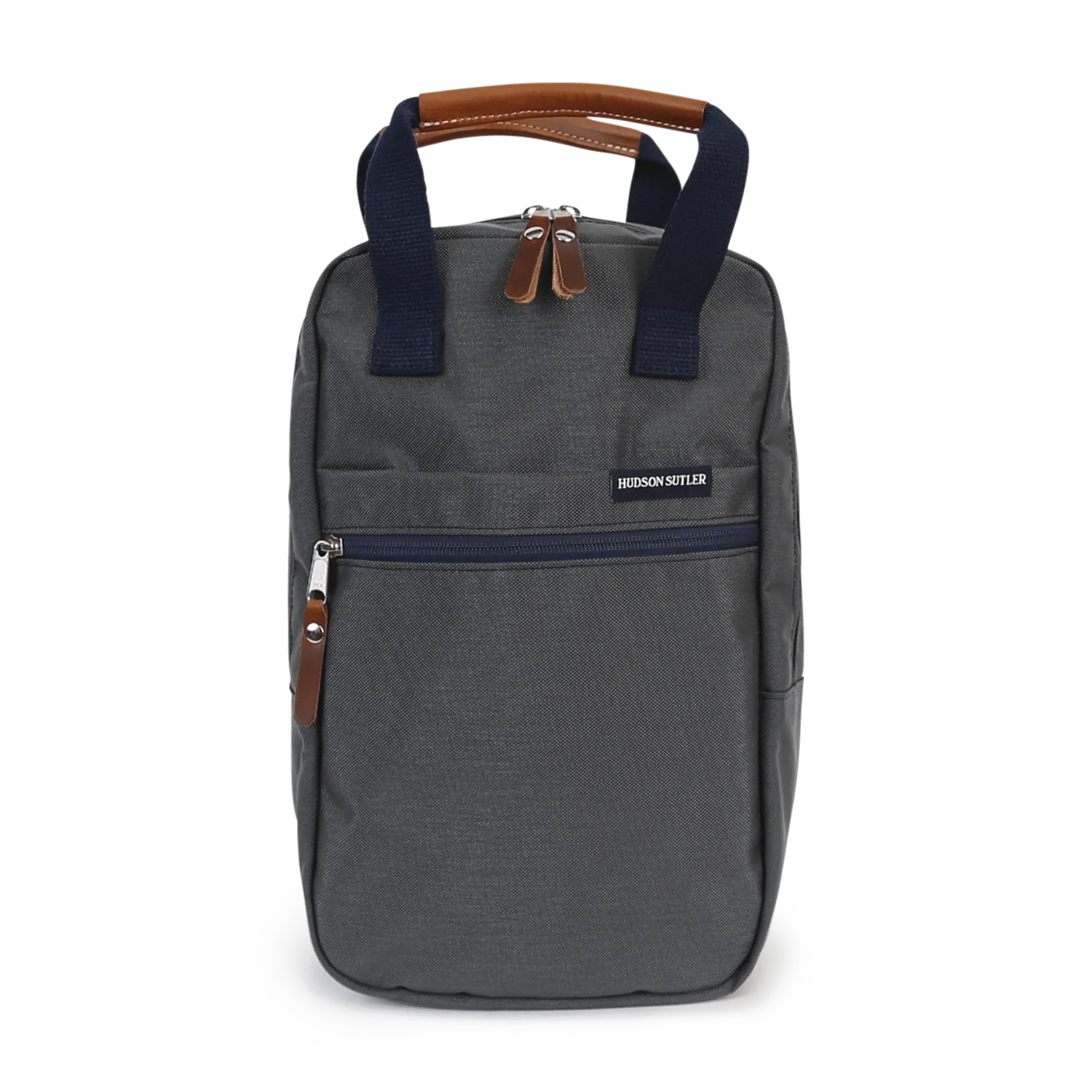 Hudson Sutler Nylon and Leather Golf Shoe Bag - Grey/Navy