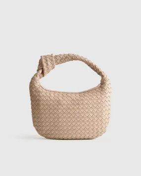 Italian Leather Handwoven Mini Hobo Bag