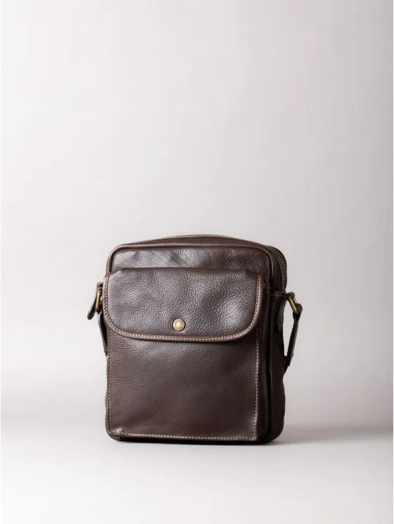 Kelsick Leather Reporter Bag in Bitter Chocolate